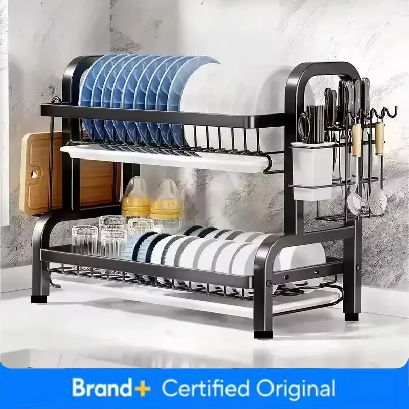 Meal Prep Organizer - 2-уровневая сушилка для посуды из нержавеющей