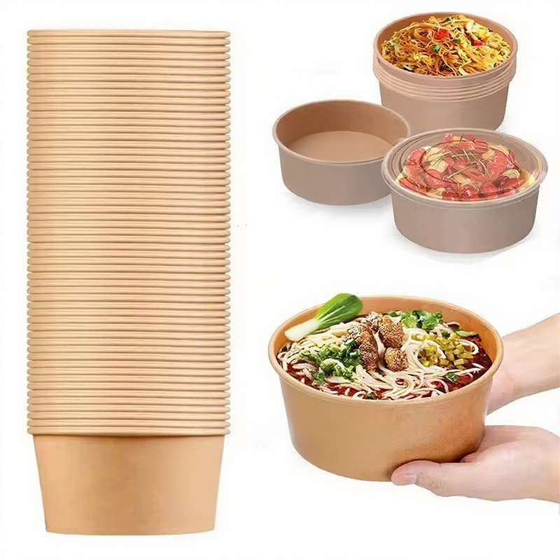 Meal Prep Plan - Круглые миски из крафт-бумаги, одноразовая коробка