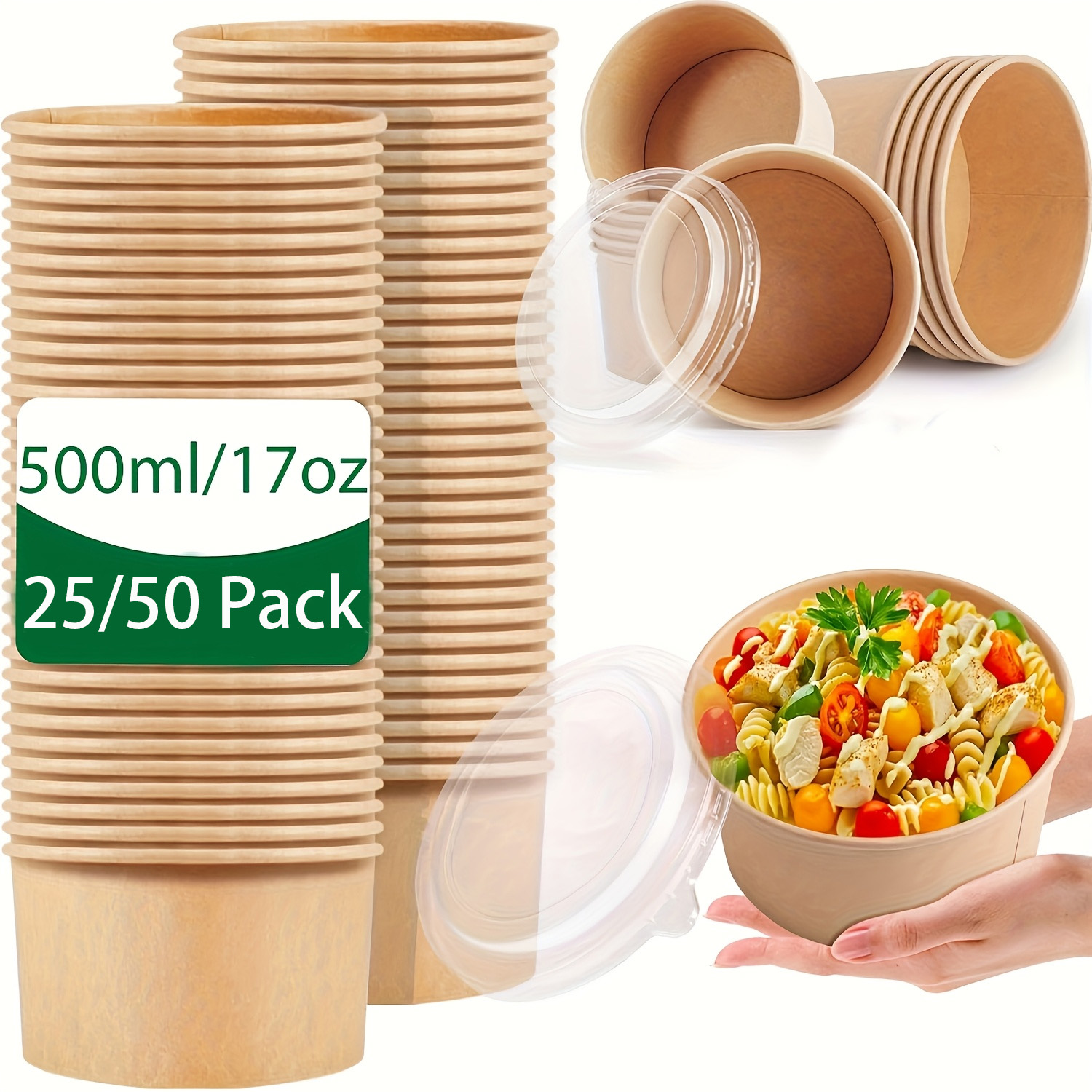 Meal Prep Plan - 17 унций/500 мл, 25/50 упаковок бумажных