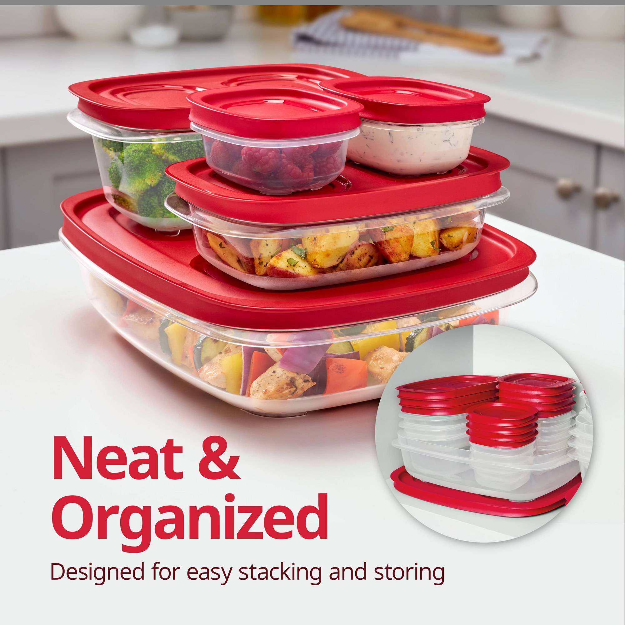 Красный прямоугольный контейне – обзор и цена Meal Prep Organizer
