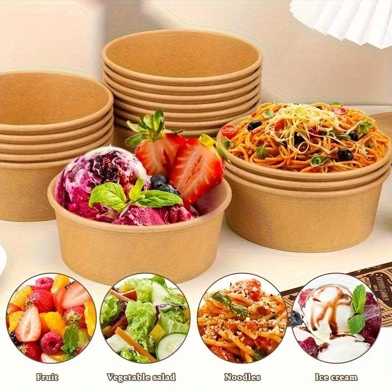 Круглые миски из крафт-бумаги, – обзор и цена Meal Prep Plan