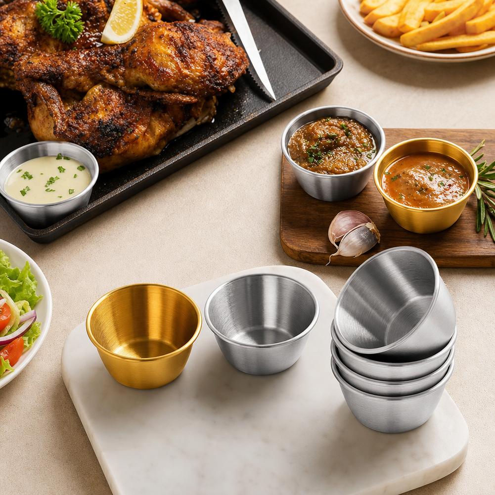 Мини-чашки для соуса из нержав – обзор и цена Sauce Dipping Cup