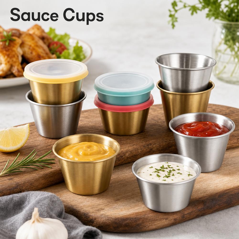 Мини-чашки для соуса из нержав – обзор и цена Sauce Dipping Cup